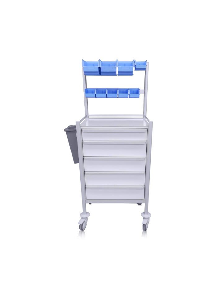 Anaesthetic Trolley with 5 drawers and Up stand