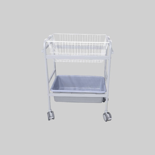 Plastic & wire basket trolley