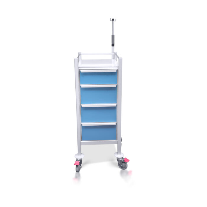 Multi-Purpose Medical Trolley MP-4358-1M-3L shown with optional IV pole